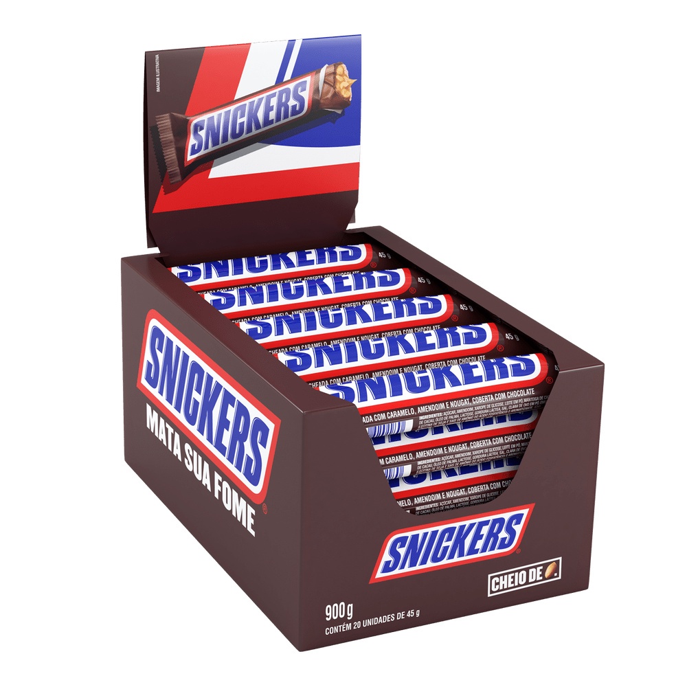 Chocolate Snickers Com 20 Un 900g